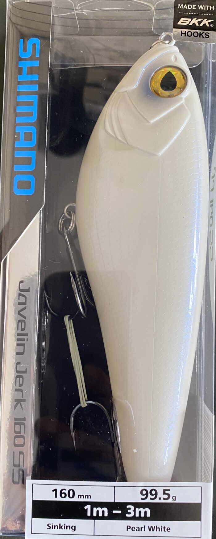 Amostra Shimano Lure Yasei Javelin Jerk S 160mm Pearl White - Image 2