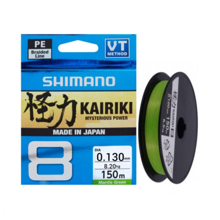 linha shimano kairiki 8 150m 0.13mm 8.2kg m green