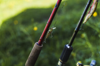 close up fishing hook fishing rod
